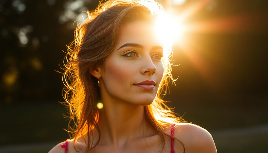woman with gorgeous sun lighting